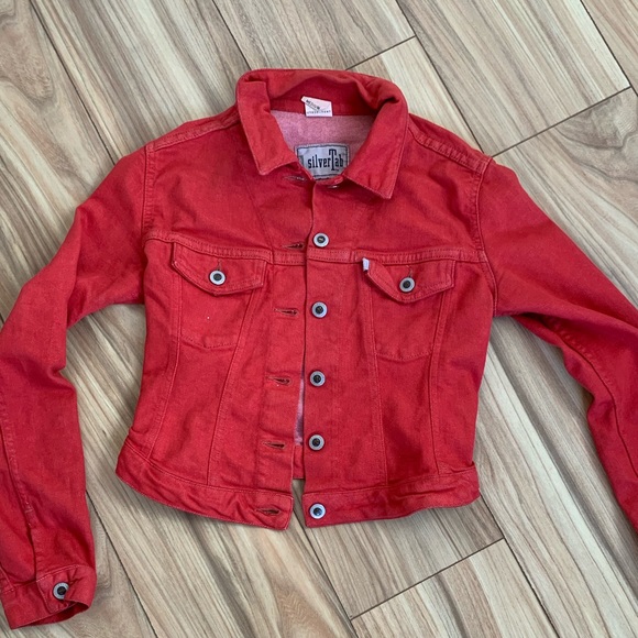 red levi jean jacket